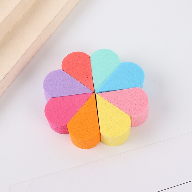 8Pcs Dry&amp; Wet Use Makeup Blender Sponge Set Soft Petal-shaped Puffs for Liquid Cream Powder Eight-color