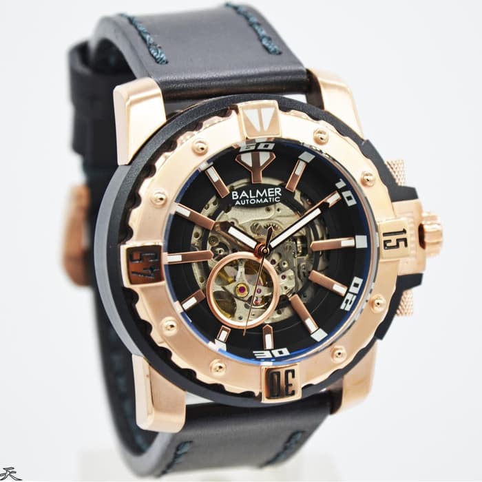 JAM TANGAN PRIA BALMER B7990MS 5649 AUTOMATIC ORIGINAL ANTI AIR BLACK ROSEGOLD