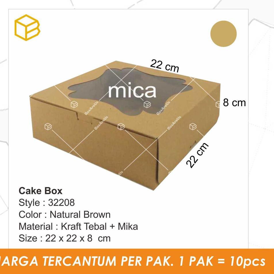 

Ready Cake box, dus, kotak, packaging, kotak kue, multipurpose box, gift box - BROWN (10pcs) !