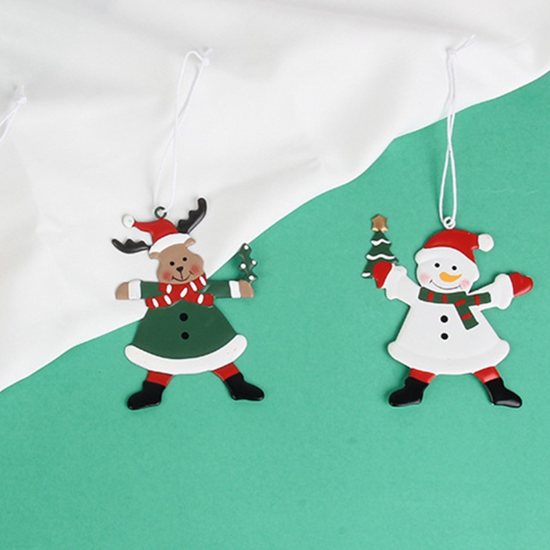 Ornamen Liontin Gantung Desain Santa Snowman Untuk Dekorasi Pohon Natal Charms