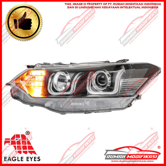 HEAD LAMP - TOYOTA VIOS 2014-2017 - EAGLEEYES - DOUBLE U RIM-3