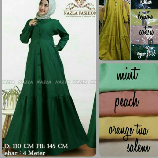 DRESS/GAMIS KANCING SISA WARNA PEACH