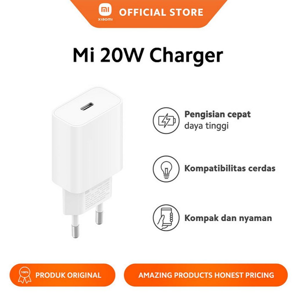 Adaptor Xiaomi MI 20W Type-C Produk Original