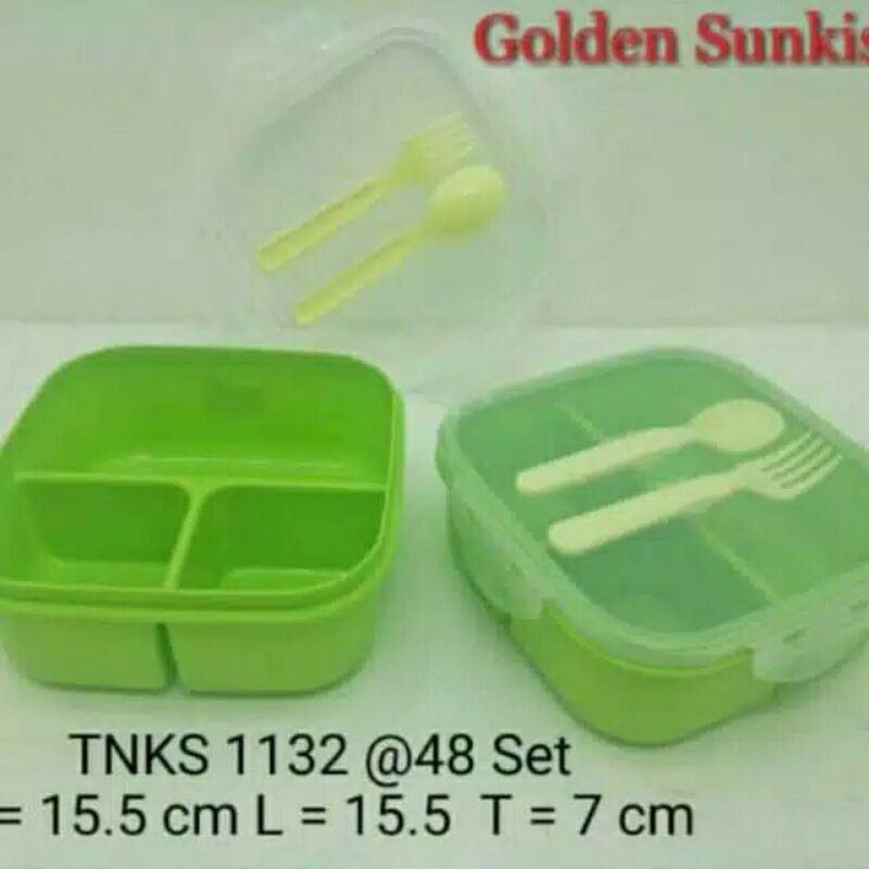 Tempat nasi kotak segi TNKS  1132 GOLDEN SUNKIST