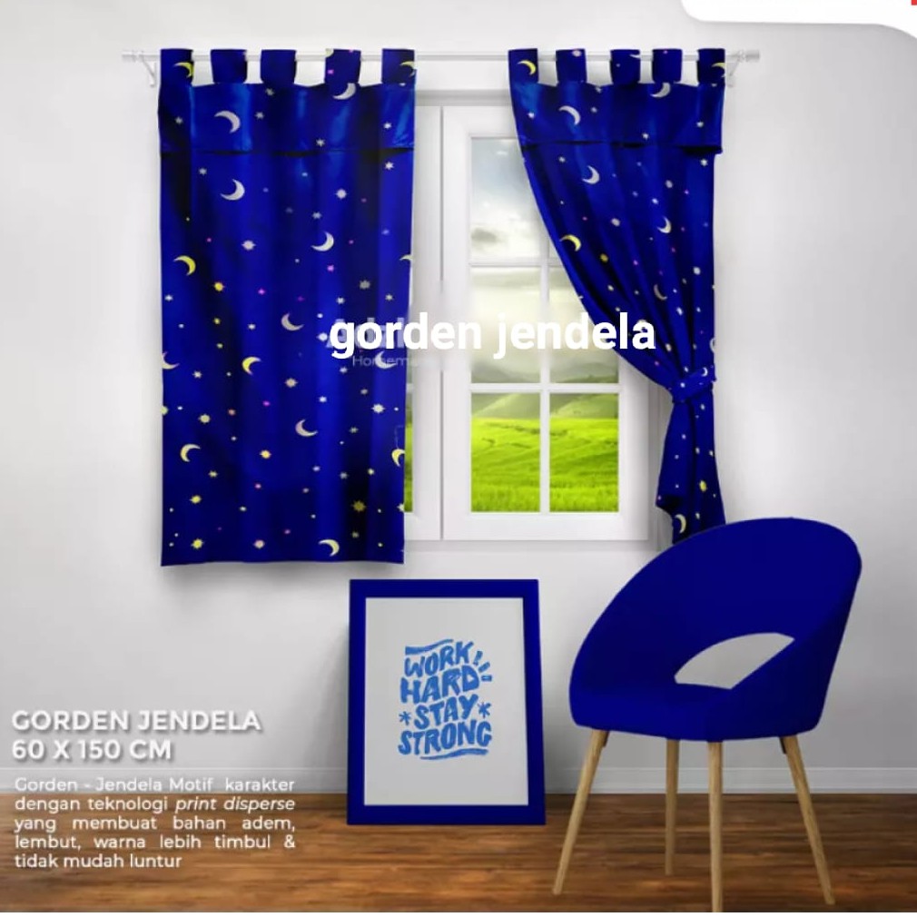 Gorden Jendela Hordeng jendela Motif Ukuran 150x60 cm