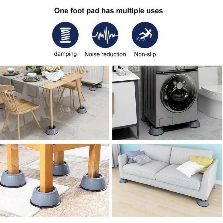 Tatakan Alas Kaki Karet Tanpa Roda Pelindung Sofa Lemari Kulkas Mesin Cuci Meja Kursi Kasur Tempat T
