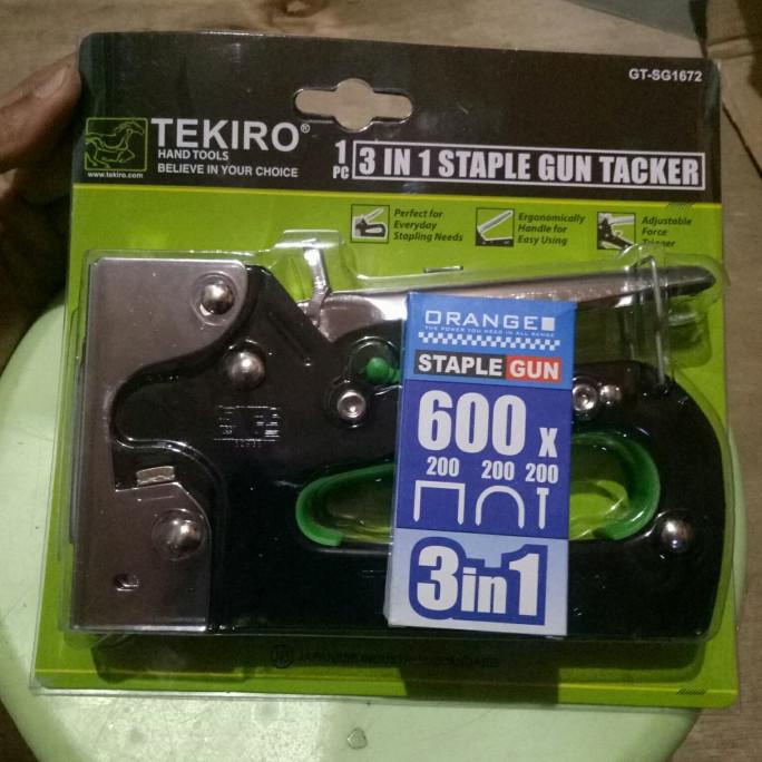 

steples 3 in 1 tekiro +isi steples Refill Stapler Gun 3in1 3 bentuk ---Termurah---