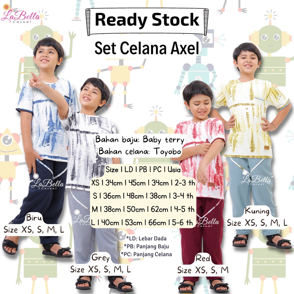 SETELAN KAOS ANAK LAKI-LAKI USIA 2 3 4 5 6 TH KAOS LENGAN PENDEK CELANA PANJANG BAHAN BABY TERRY MOT