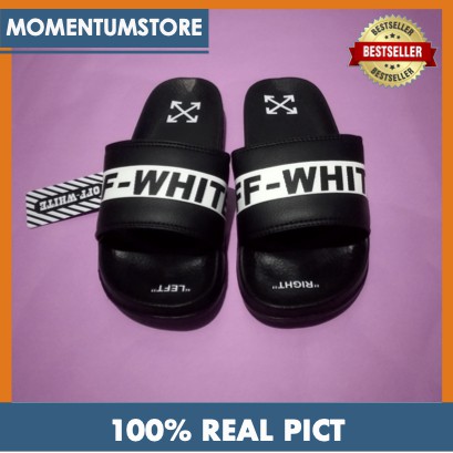 Sandal Pria dan Wanita Slide On Strip Off White Sandal Off-White Sandal Distro Off White Sandal Slop-4