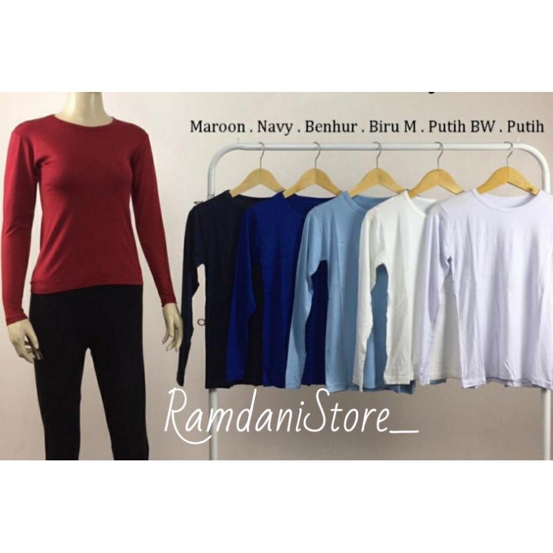 Manset Baju Premium Basic Leher Oblong, Manset Lengan Panjang, Manset Badan kerah Oblong, kaos premium, Manset