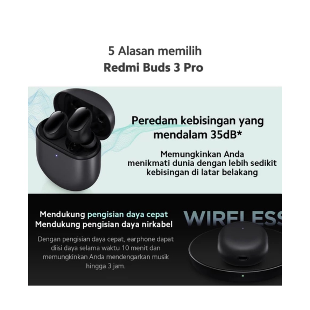 Xiaomi Mi Redmi Buds 3 Pro TWS Earphone Garansi TAM Resmi