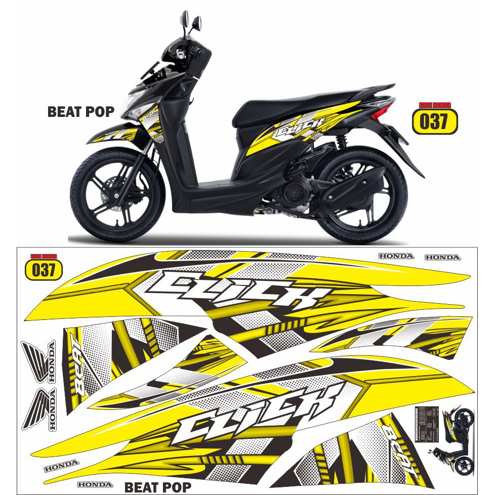 Jual Striping BEAT POP Variasi Click Semi Decal Desain Stiker Motor Sticker Lis Polet Sunmori Cod Indonesia Shopee Indonesia