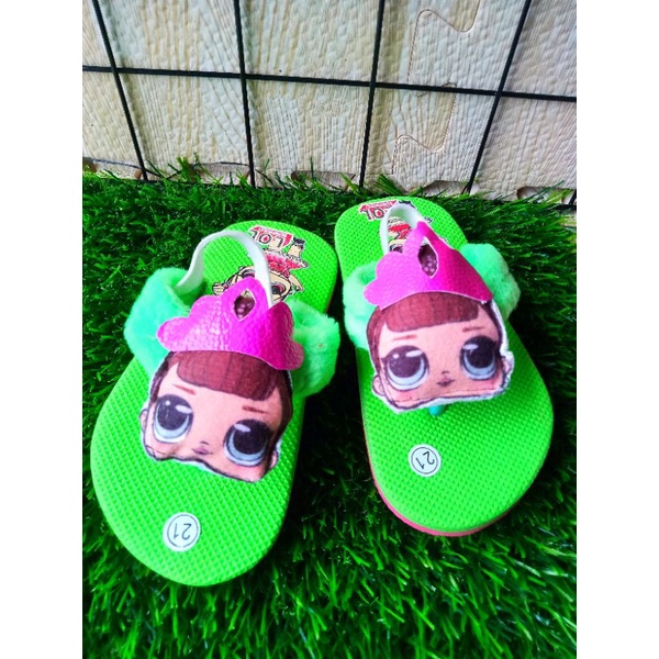 SANDAL JEPIT ANAK PEREMPUAN 1-3 TAHUN KARAKTER LOL / SANDAL LUCU ANAK CEWEK