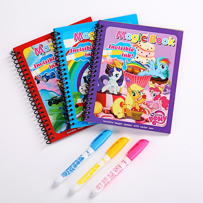 Buku Gambar Magic Book Water Tanpa Cat Buku Warna Ajaib Anak-Anak Gambar Kartun Buku Edukasi Magic Coloring Book