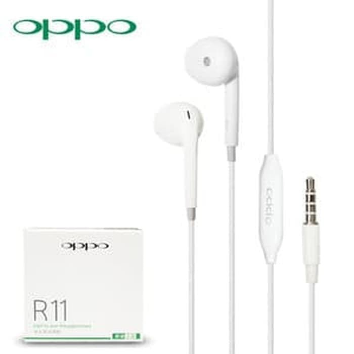 Headset Earphone R11 Original 99% Oppo Handsfree With Mic Grosir