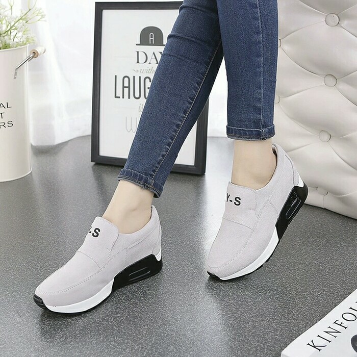 SEPATU SLIP ON YS ABU WANITA CASUALJOGGING MODIS CASUAL 