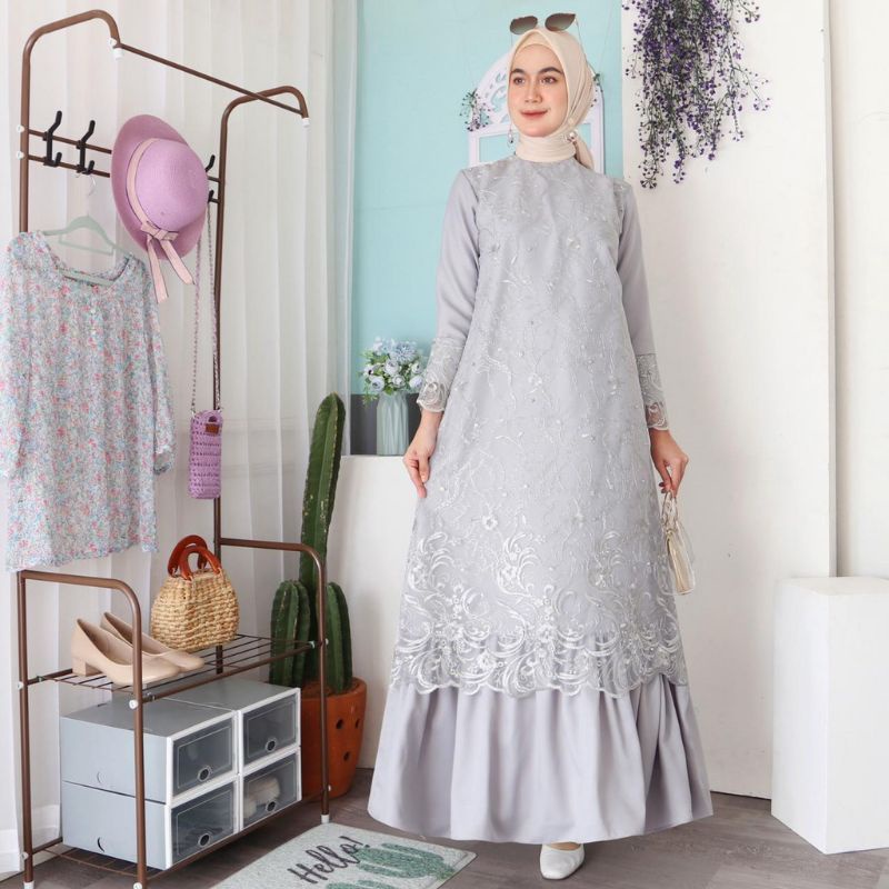 SALIMA dress muslim kondangan / baju pesta brukat / bridesmaids / lamaran busui