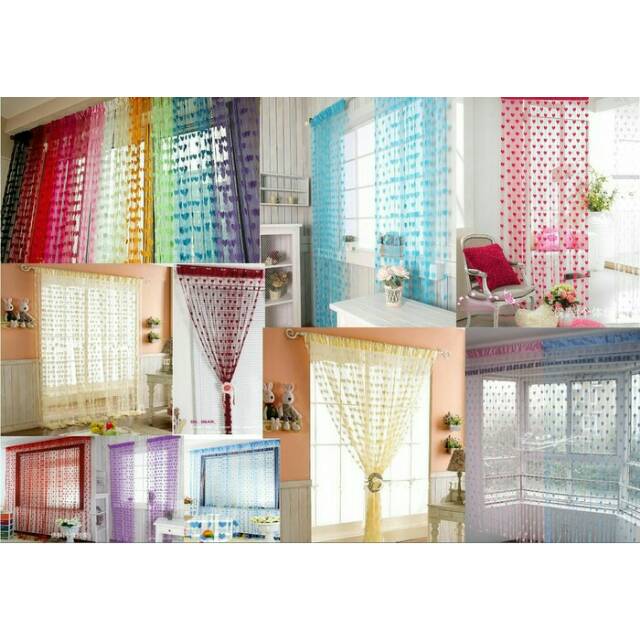 Tirai Benang Motif Love / Tirai Benang Korea