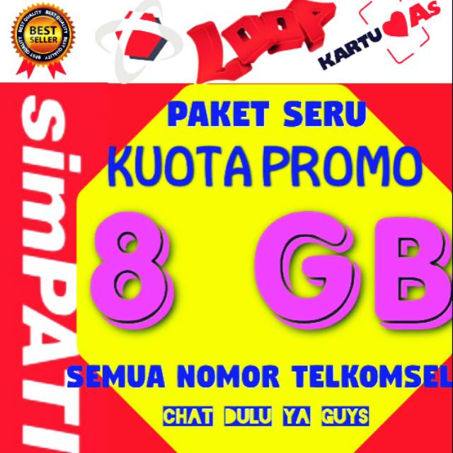 Kuota Internet 8GB TELKOMSEL SIMPATI LOOP AS