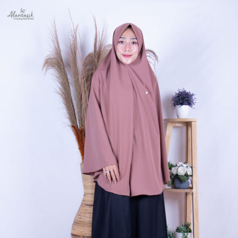 Alantasik - Jilbab syari XL /pet antem syar'i/ jilbab instan jumbo wolfis/panjang wanita R.2