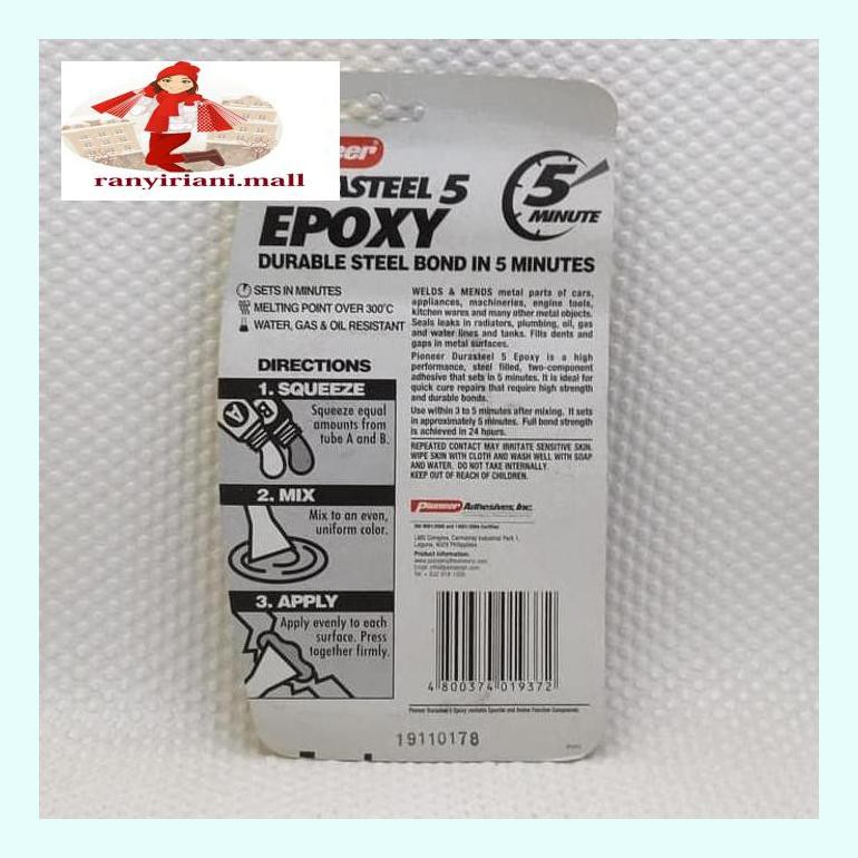 

510Fsjbran Pioneer Lem Epoxy Durasteel 5 Minutes Kering Lem Besi Tahan Panas 300C Rany5Ckhd