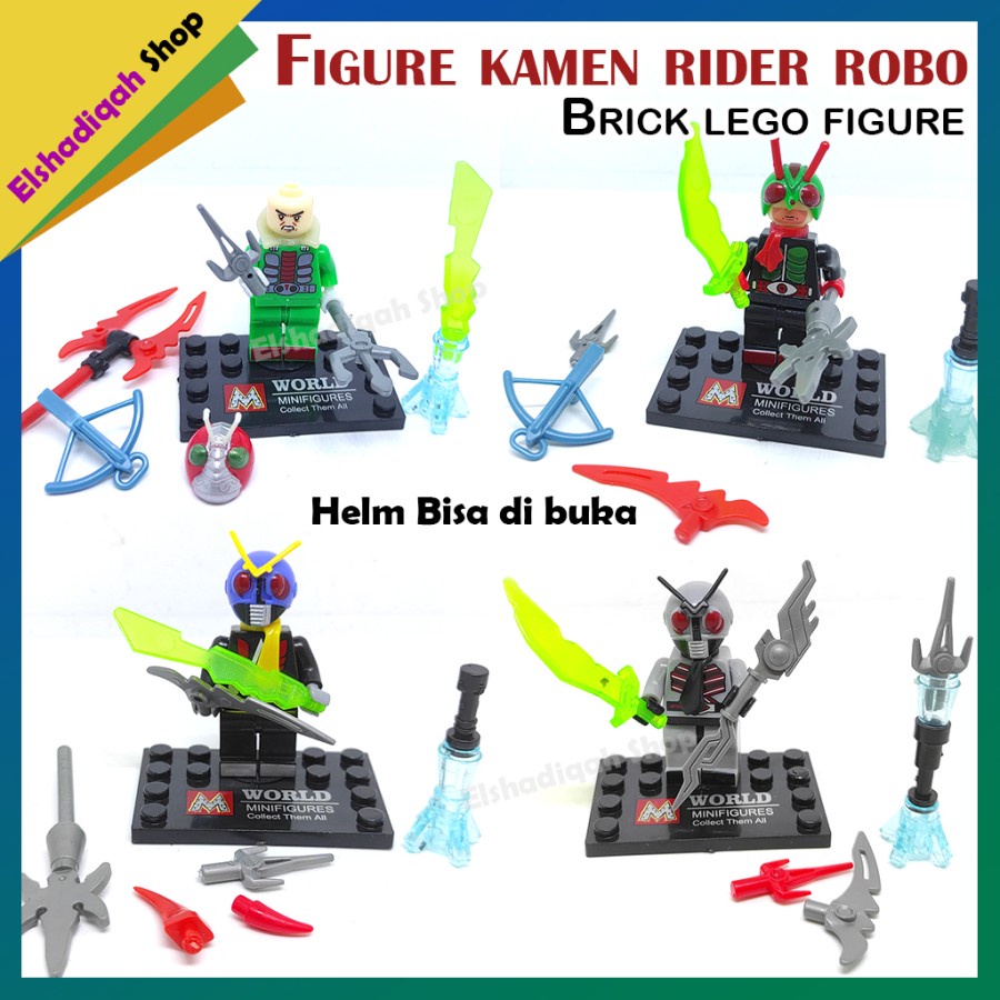 Mini figure kesatria baja hitam kamen rider rx robo + senjata