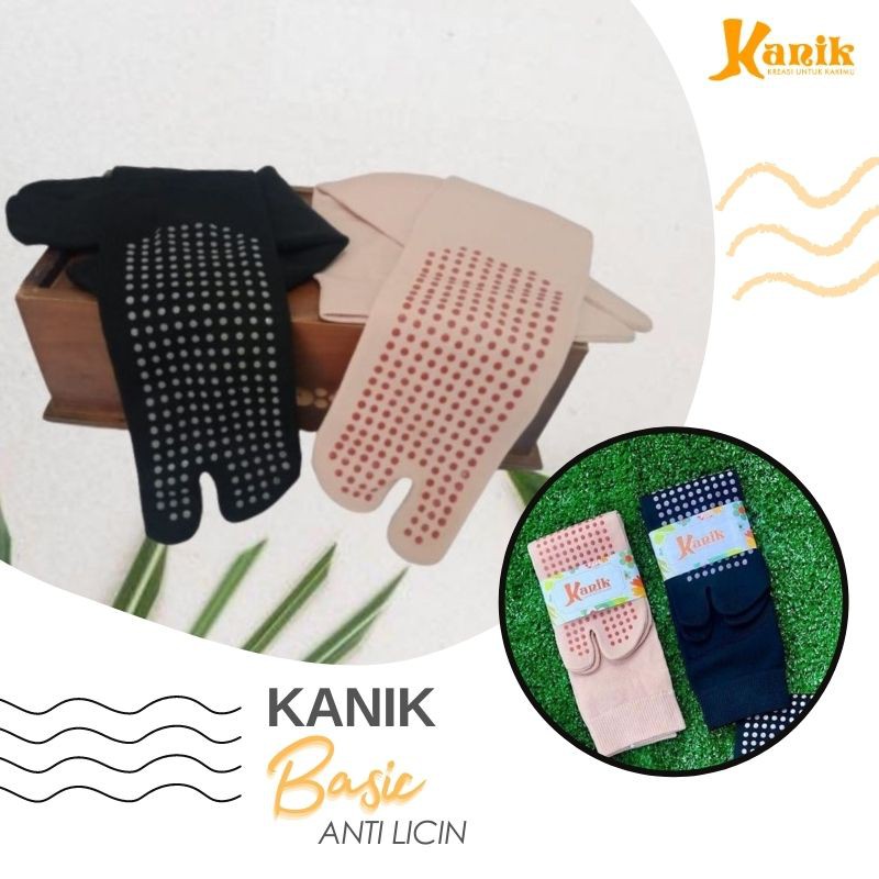 Kanik - Kaos Kaki Jempol Basic Anti Slip Warna Hitam dan Cokelat