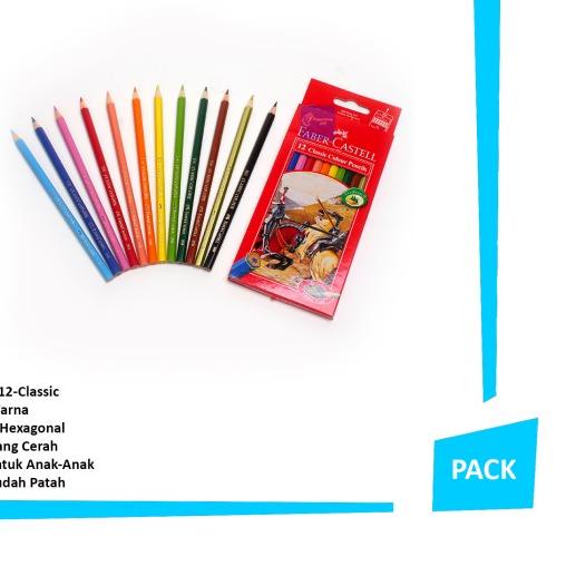 

✱ Faber Castell Classic Colour Pencils/Pensil Warna 12 Panjang ➼
