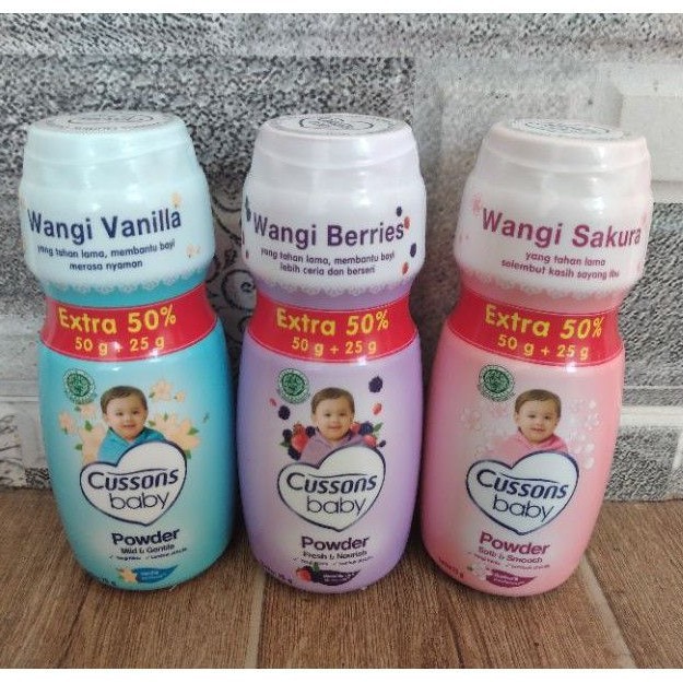 POWDER CUSSONS/BEDAK CUSSONS/BEDAK BAYI CUSSONS 75GR