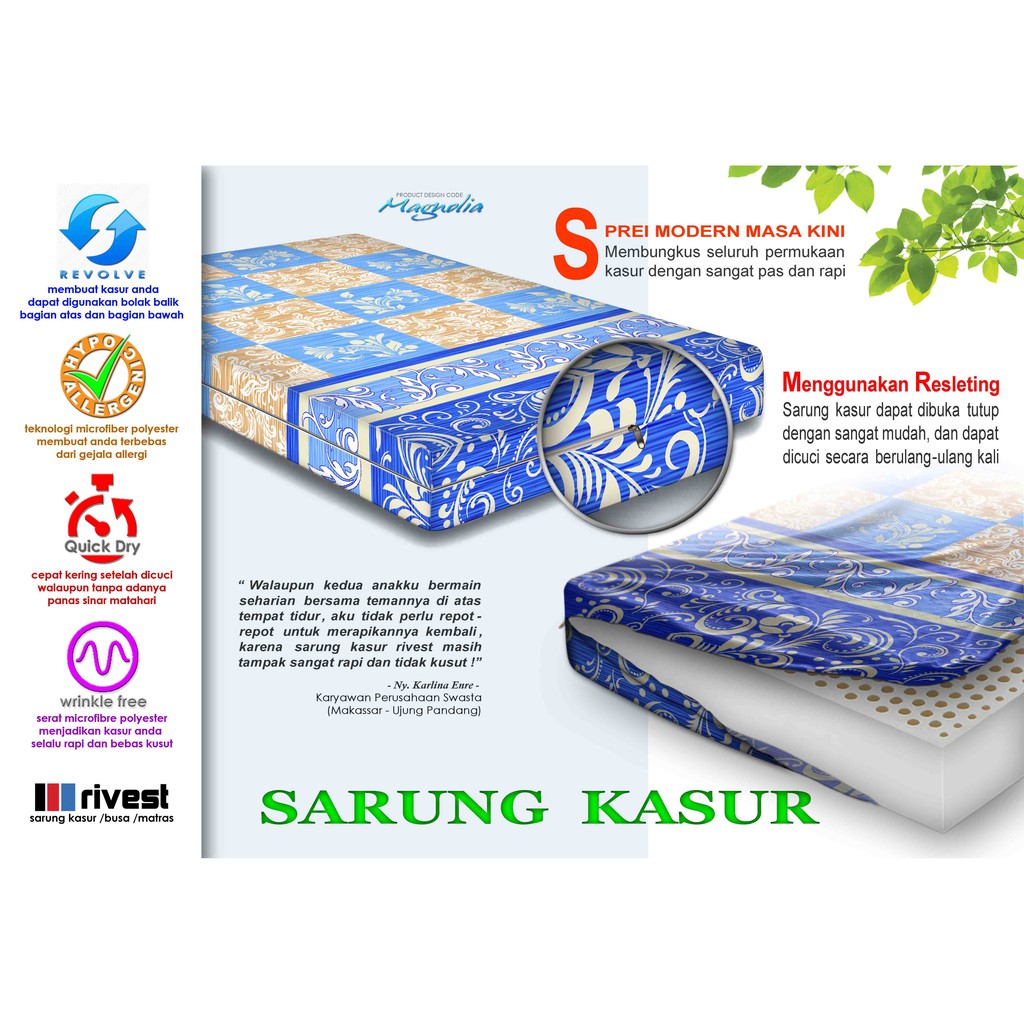 Rivest Sarung Kasur uk 80x200x20