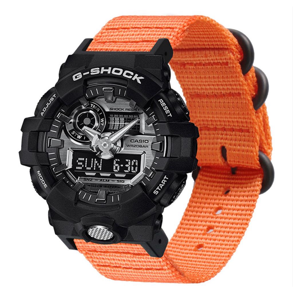 Strap kanvas universal G-SHOCK Casio Nilon Kanvas Strap GD110/110/120 GA110/100 DW5600 DW6900 GA400 dengan Konektor Adaptor stainless