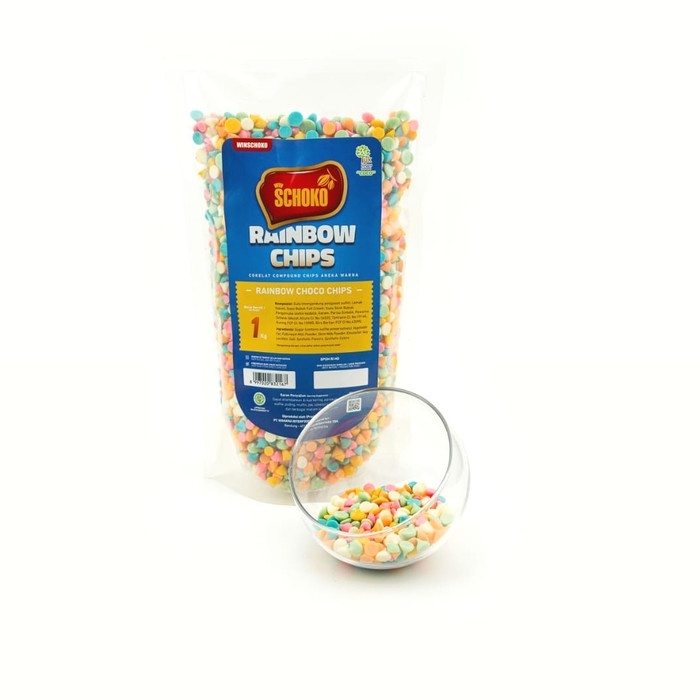 

Siap Kirim Chocolate Chips Rainbow Schoko 1Kg / Chocolate Chip / Cokelat Chip