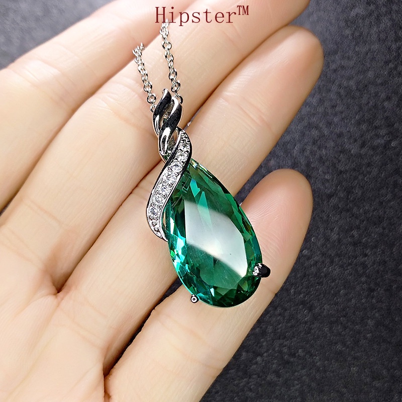 Personality Affordable Luxury Fashion Pear-Shaped Sapphire Pendant Necklace