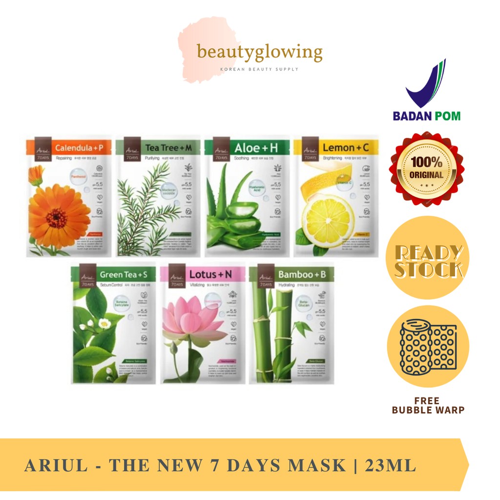 [BPOM] ARIUL 7 DAYS NEW SERIES MASK | Sheet Mask Masker Wajah