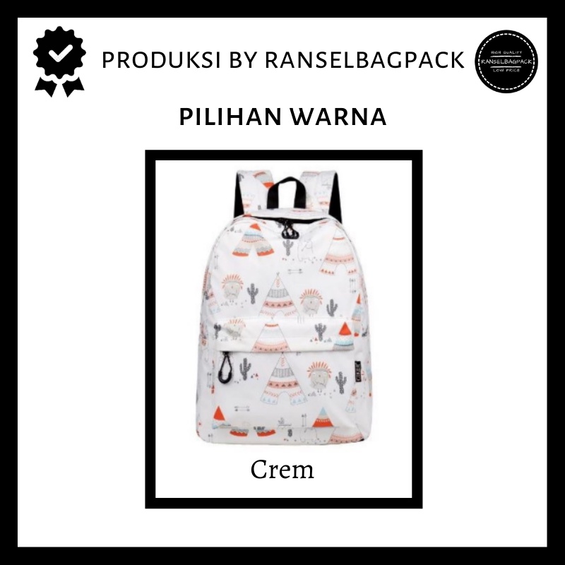 Tas Ransel Jumbo Backpack Punggung Model Remaja Fashion Print Corak Gaya Kekinian Terbaru Simple Klasik Elegan Korea Terkini Sekolah Travelling Perempuan Wanita Cewek
