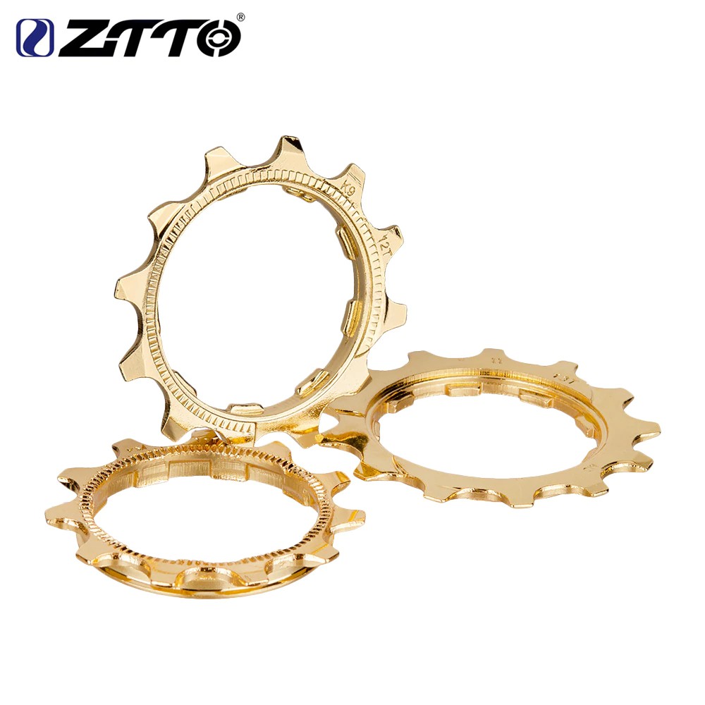 GRTSONGKIR_ 10pcs ZTTO Steel Bicycle Cassette Cog Road Bike MTB 9/10/11 Speed 11T 12T 13T K7 Golden