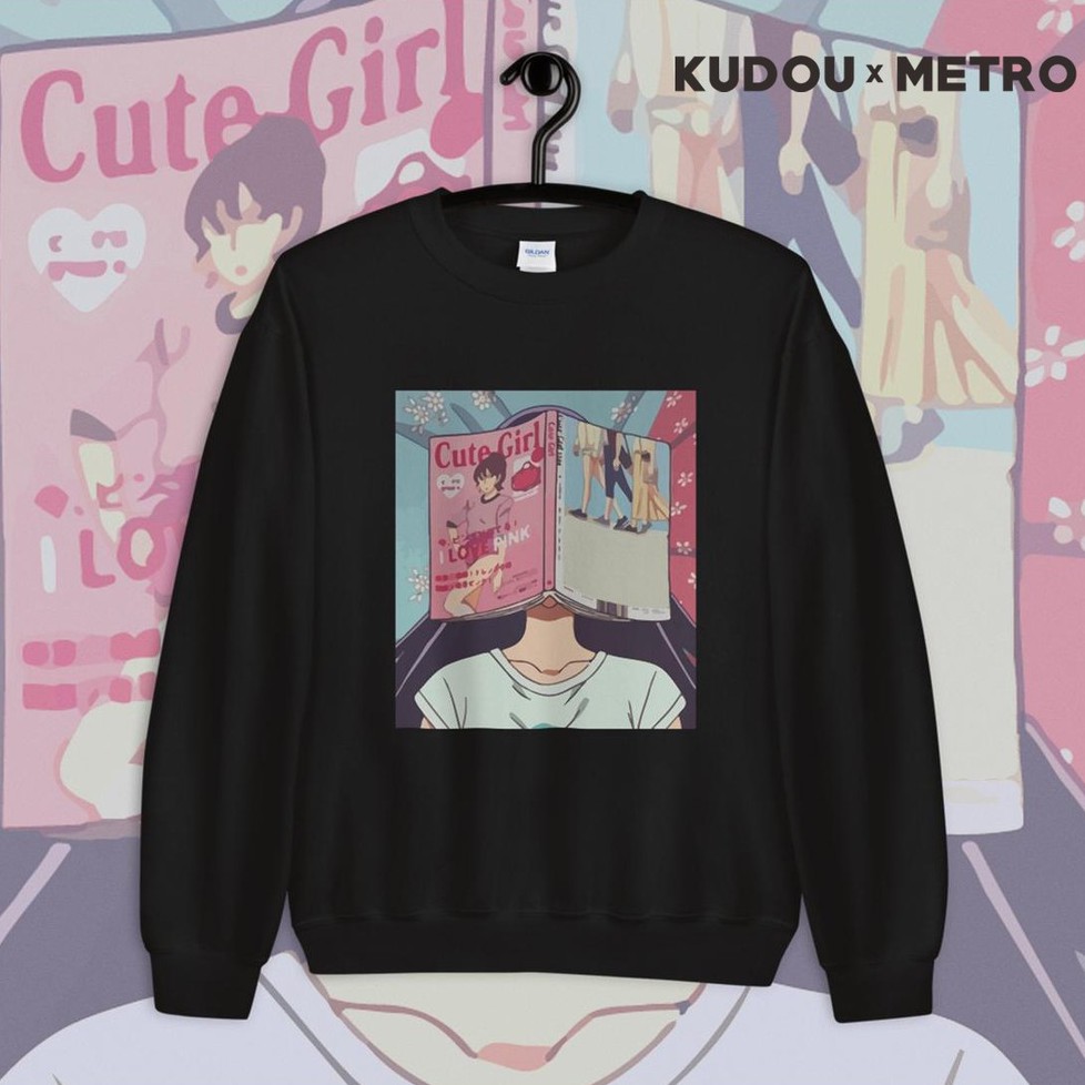 Crewneck the Cute Girl Comics Unisex Cottonfleece Premium