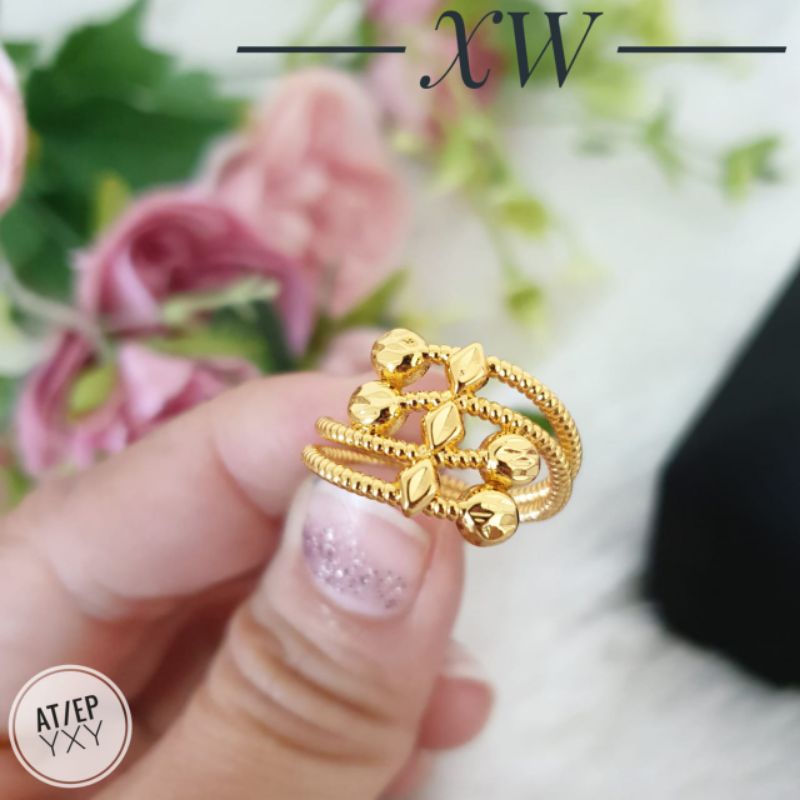 Cincin Yaxiya warna emas 24k CAT03003