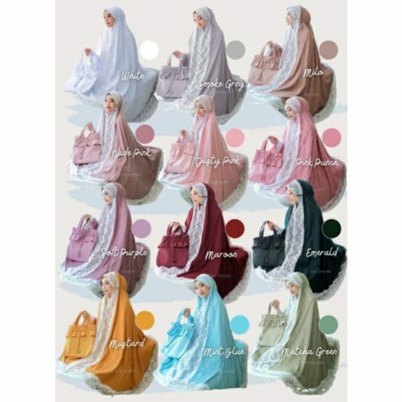 mukena Dalanova Elux mint blue