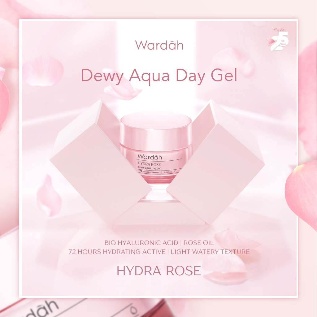 WARDAH Hydra Rose Series Dewy Aqua Day Gel-Moisture Rich Night Gel-Foam Cleanser-Toner (VC)