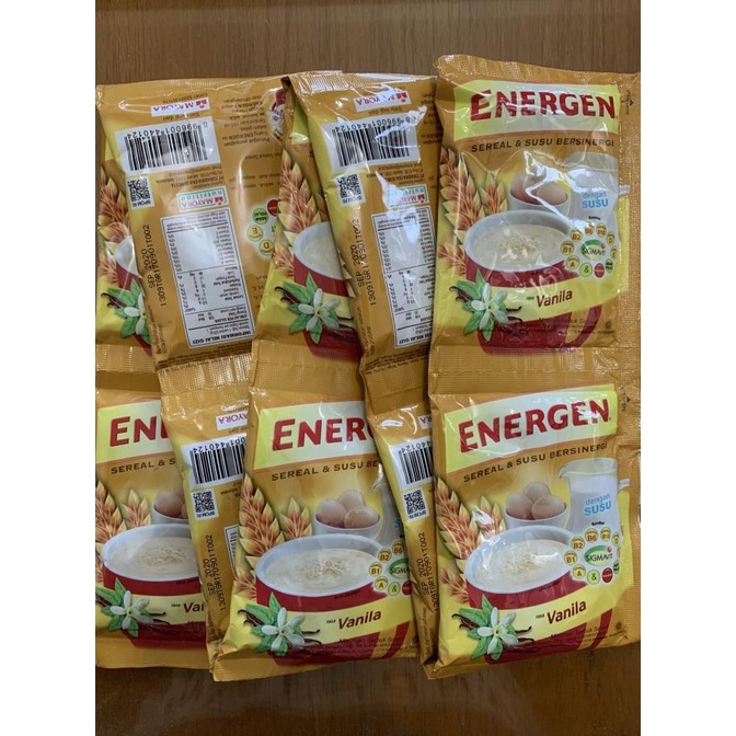 

Energen (vanila , jagung , kacang hijau, coklat)