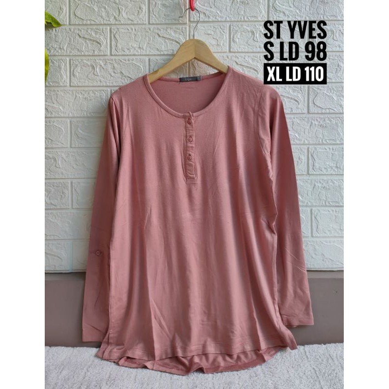 Atasan wanita kaos lengan panjang styves ori matahari branded busui friendly