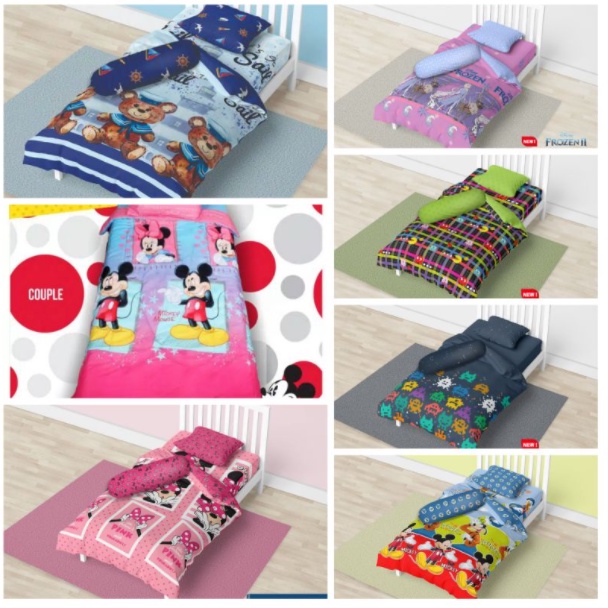 SPREI CALIFORNIA UKURAN 100 X 200 EXTRA SINGEL SIZE MOTIF BOLA KARTUN DISNEY BOLA DEWASA