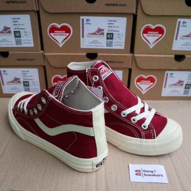 Sepatu Ventela Public Hi Maroon sneakers merakyar sale murah-3