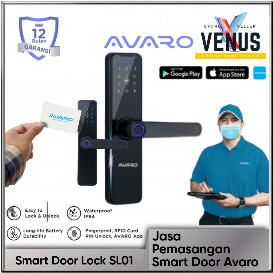 AVARO Smart Door Lock SL01Handle RFID Fingerprint Waterproof