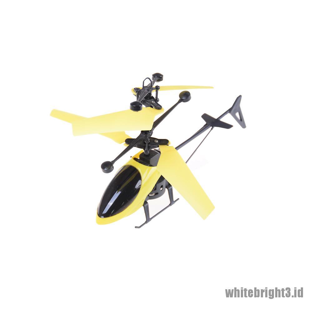 (white3) Rc Helikopter Induksi Infrared Dengan Lampu LED + Charger USB Untuk Anak