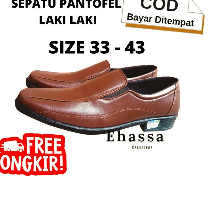 (PALING DICARI) Sepatu Pantofel Anak Size 33- 43 Vantofel Laki laki Hitam Anak Spatu Pantofel Sekola