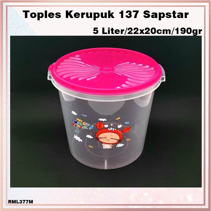 Toples Plastik 5L/Toples Kerupuk Sapstar