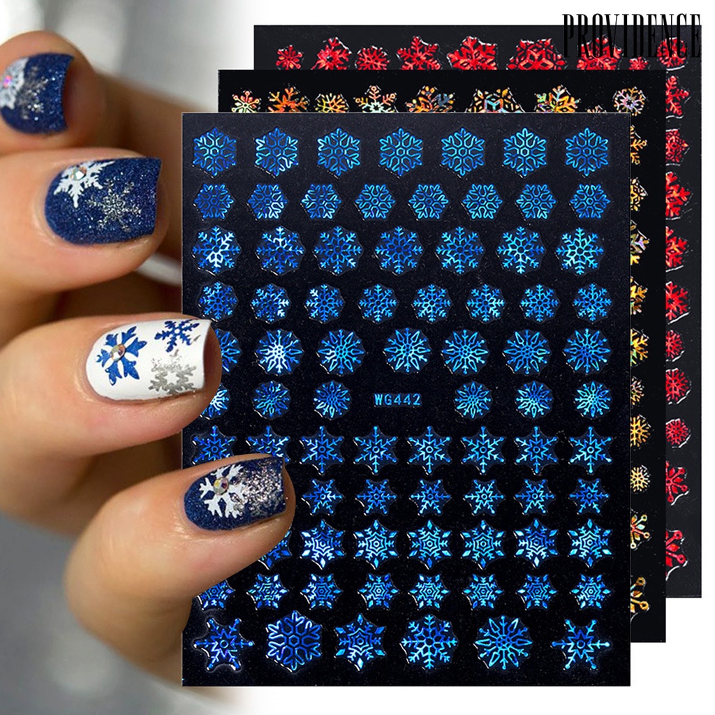 Stiker Kuku Motif Snowflake Natal Untuk Manicure Charms