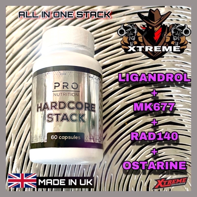 SARMs HARDCORE STACK (LGD+MK677+RAD140+OSTARINE) PRO NUTRITION UK SARM